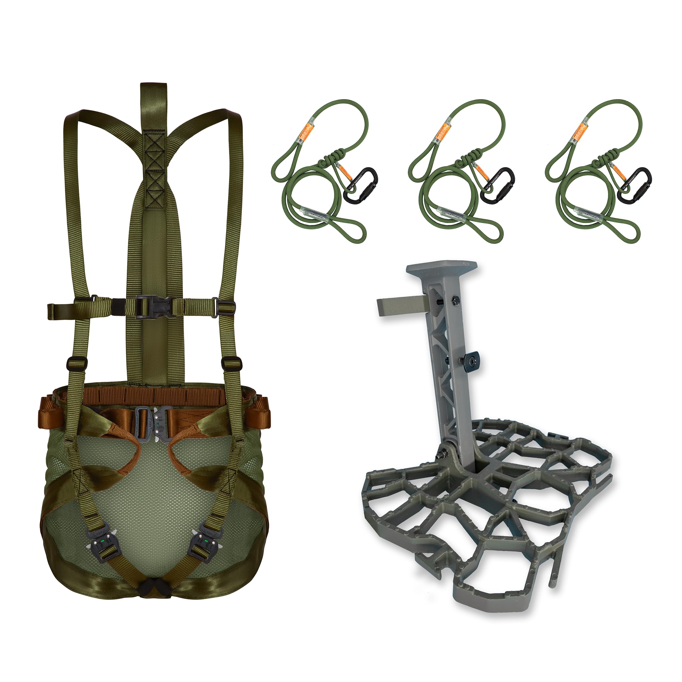 Sandlot Complete Tree Saddle Hunting System - Includes Edge Tree Saddle Platform, Mondo Saddle Harness and Carrying Bag, XOP GREEN