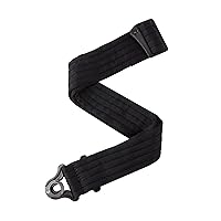 D'Addario Auto Lock Guitar Strap - Acoustic & Electric Guitar Accessories - Easy to Use Auto Locking Guitar Straps - Uses Existing Guitar Strap Buttons - Padded - Black Striped