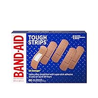 Band-Aid Brand Tough Strips Adhesive Bandage for Minor Cuts & Scrapes, All One Size, 60 ct