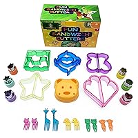 22pc Sandwich Cutters Set for Kids of All Ages -Toddlers Boys and Girls Lunch Maker- Includes Fruit, Vegetable, cheese, Blue, Red, Yellow, Green,Purple,Pink,Orange