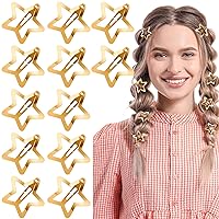 12PCS Cute Star Hair Clips for Women, Gold Metal Star Hair Snap Barrettes, Non Slip Hair Accessories for Women, Girls for Daily Use, Parties