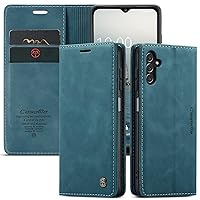 XYX Wallet Case for Samsung Galaxy A14 5G/A14 4G, Matte Texture Retro PU Leather Wallet Flip Case Cover with Magnetic Kickstand Card Slots, Blue
