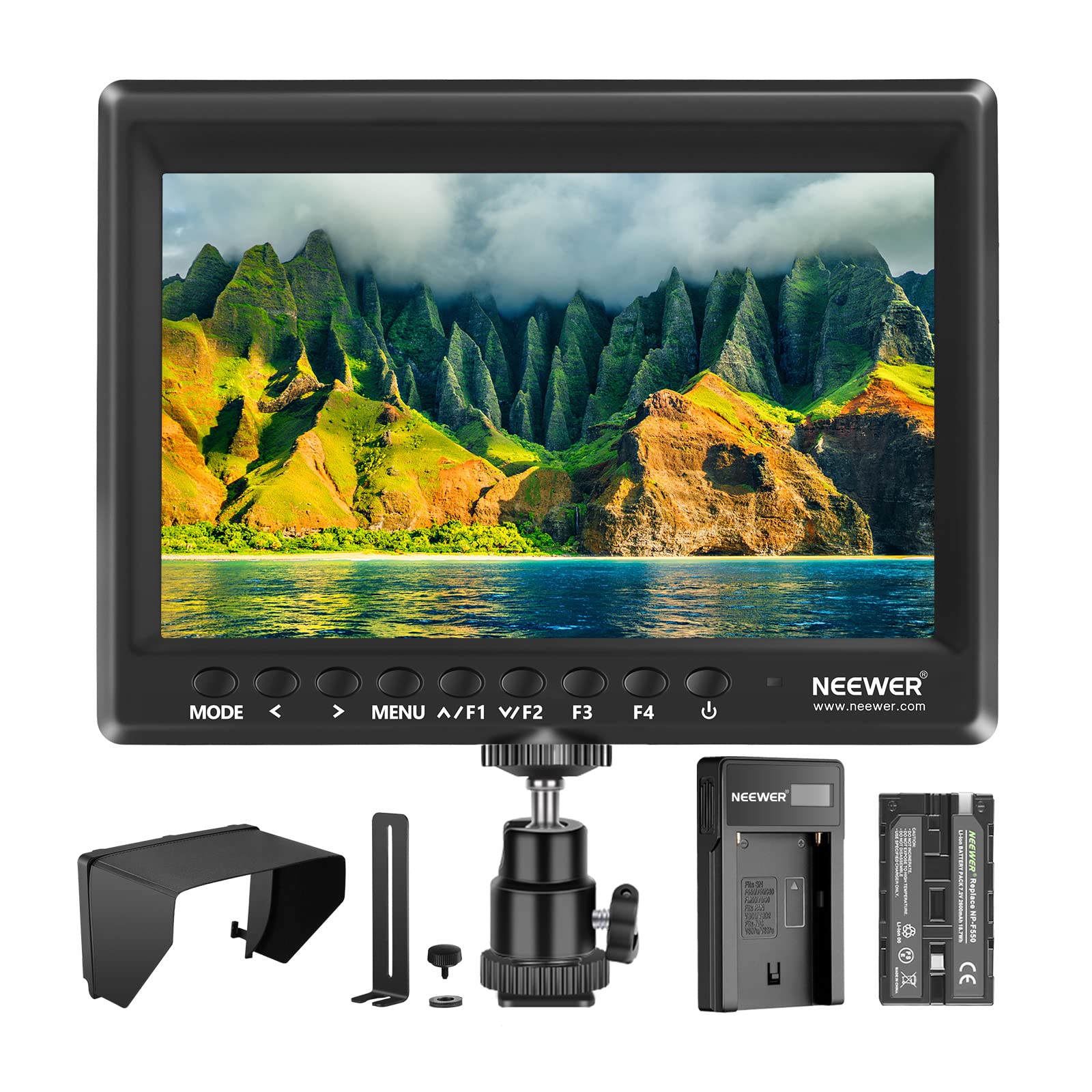 Neewer Film Movie Video Making System Kit with F100 7-inch 1280x800 IPS Screen Field Monitor (Support 4k Input) and Cool Ballhead Arm (Kit I)
