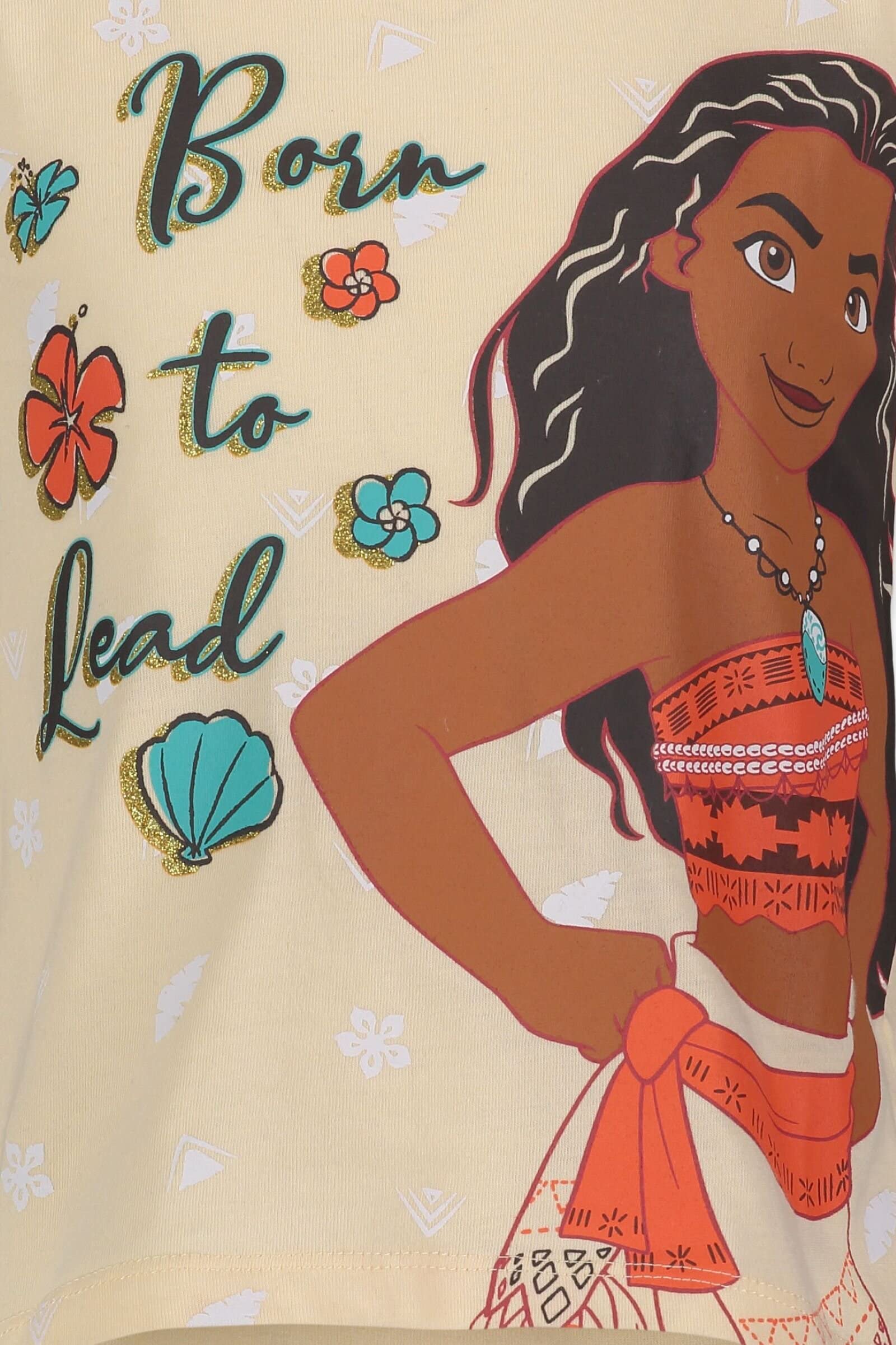 Disney Princess Mulan Rapunzel Moana Tiana 4 Pack Short Sleeve Graphic T-Shirt