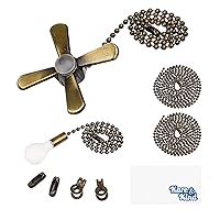 Light and Fan Pull Chain - 1x Fan Pull Chain (12.5 inches), 1x Light Pull Chain (13.6 inches), 2X 1M Extension Pull Chains and 4X Extra Connectors (2 Styles) - Brown Color - Gift Set