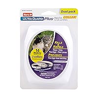 Hartz UltraGuard Plus Flea & Tick Collar for Cats and Kittens, 7 Month Flea and Tick Prevention and Protection, White, 2 Count