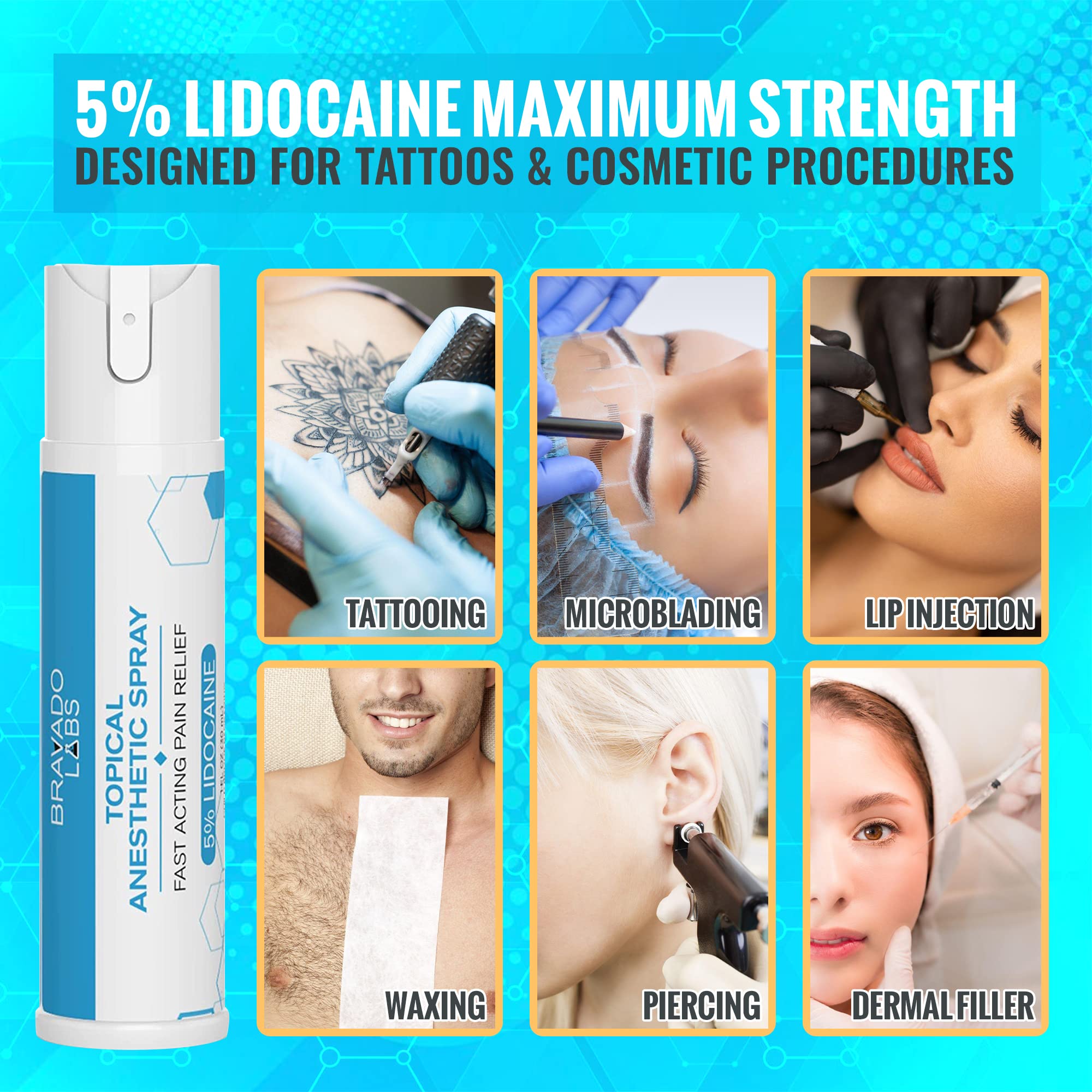 Bravado Labs Lidocaine Numbing Cream Bundle with Lidocaine Spray