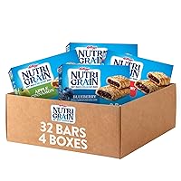 Nutri-Grain Soft Baked Breakfast Bars, Kids Snacks, Whole Grain, Variety Pack (4 Boxes, 32 Bars)