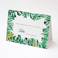 100 Wedding Birthday Party Place Cards Botanical Leaves