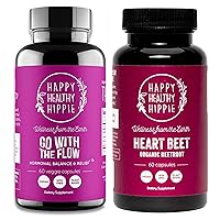Happy Healthy Hippie Go with The Flow Hormone Balance Supplement (60ct) & Organic Beetroot Capsules (60ct)