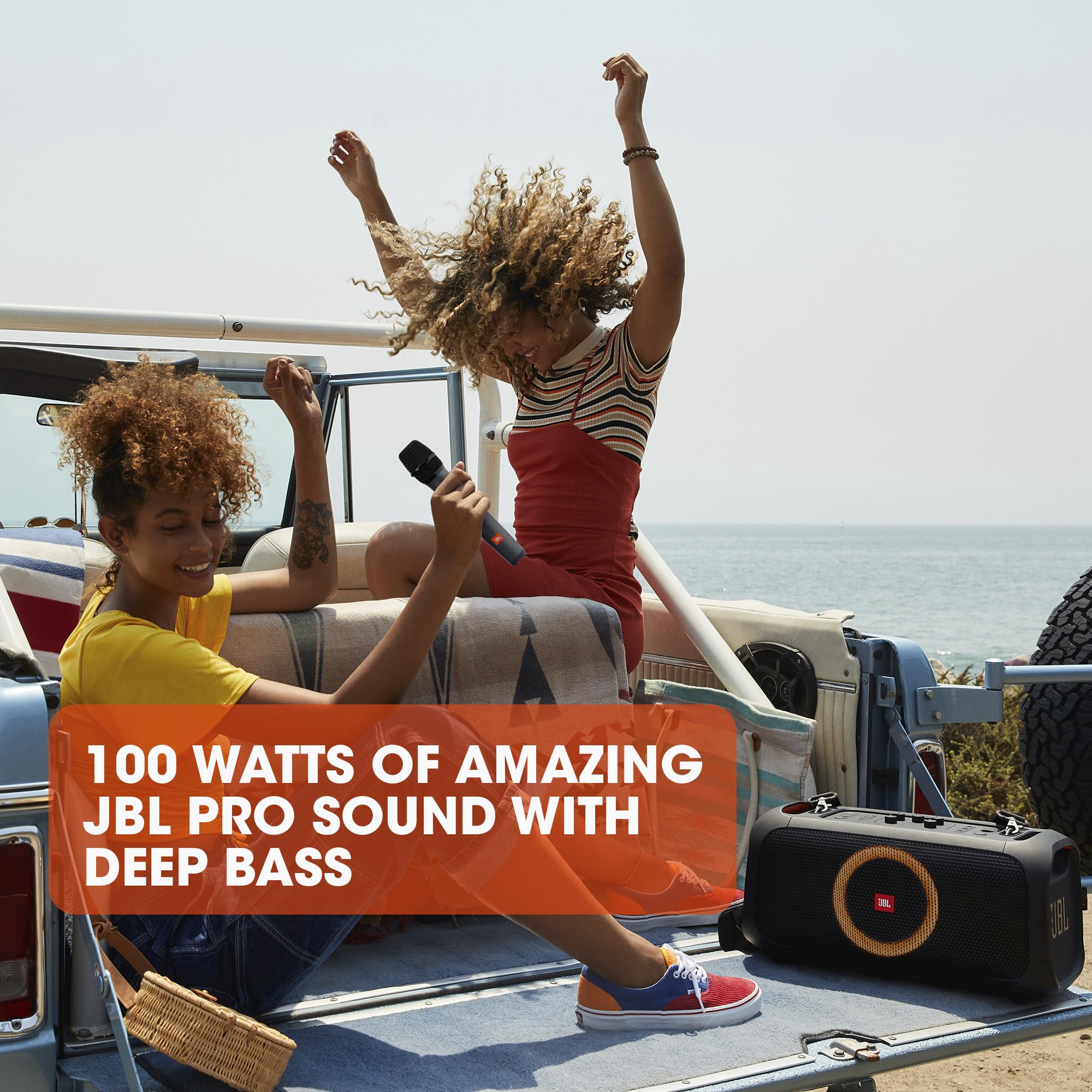 JBL PartyBox On-The-Go Powerful Portable Bluetooth Party Speaker with Dynamic Light Show, black