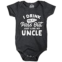 Crazy Dog T-Shirts Baby Bodysuit Drink Til I Pass Out Just Like My Uncle Newborn Funny Bodysuit