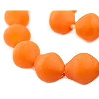 Jumbo Bicone Recycled Glass Beads - Beaded Wall Hangings - Extra Large African Sea Glass Beads 25mm - The Bead Chest (Orange)