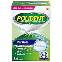 Polident Partials Denture Cleaning Tablets, Triple Fresh Mint, 84 Count