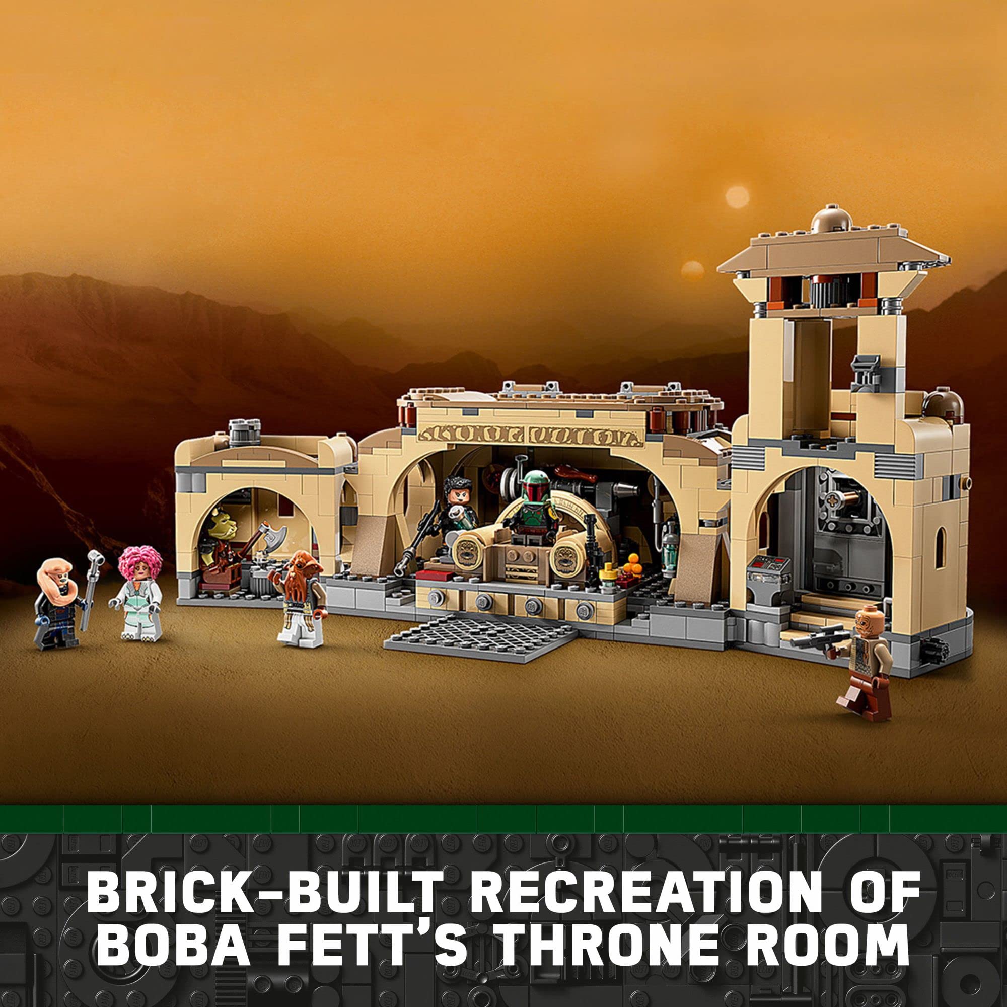 LEGO Star Wars Boba Fett’s Throne Room Building Kit 75326, with Jabba The Hutt Palace and 7 Minifigures, Star Wars Building Set, Great Gift for Star Wars Fans, Boys, Girls, Kids Age 7+ Years Old