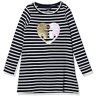Nautica Girls' Long Sleeve Logo Design Knit T-Shirt Dress