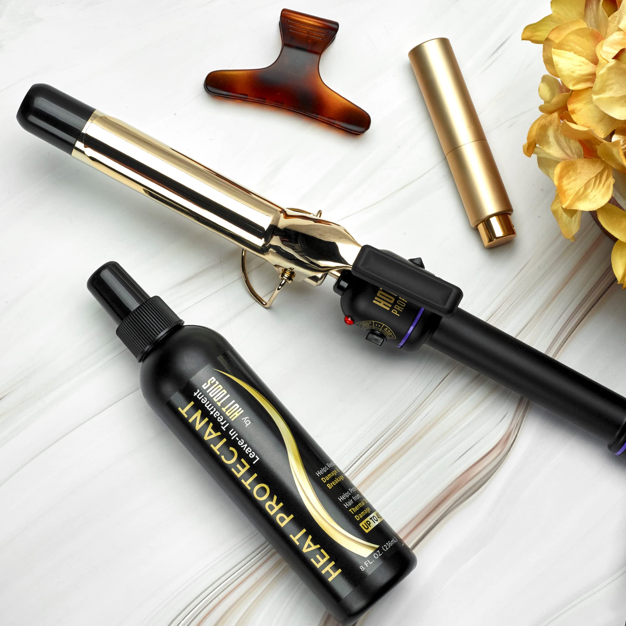 Hot Tools Pro Artist 24K Gold Curling Iron | Long Lasting, Defined Curls (1 in)
