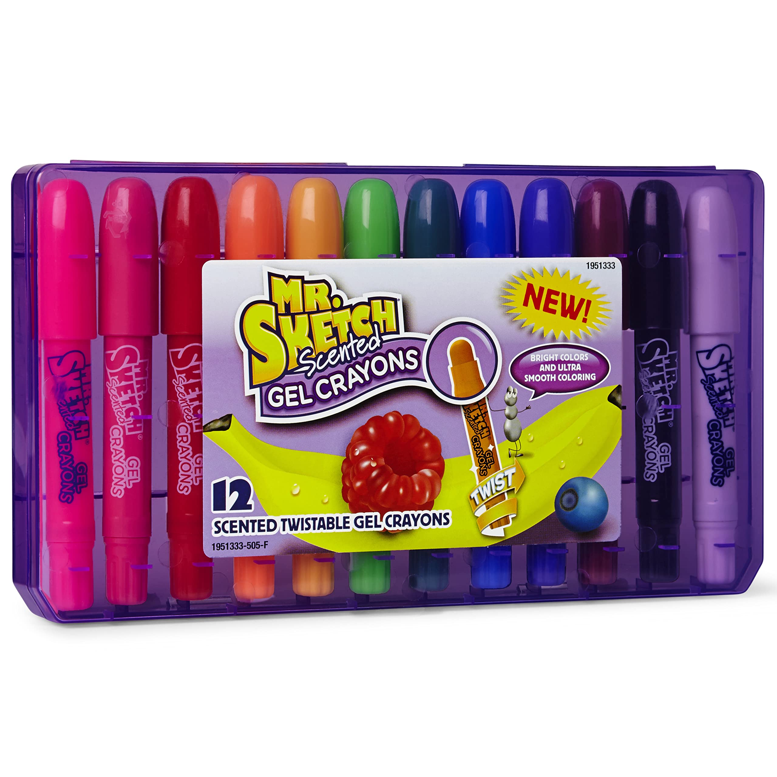 Mr. Sketch Scented Twistable Gel Crayons, Assorted Colors, 12 Count