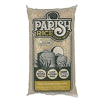 Parish White Rice – High-Protein Rice with Low Glycemic Index – Locally Grown Long-Grain White Rice – Made in the USA – Rich Nutrient Content – Ideal for Curry, Desserts, Stir-Fry – 5lb Bag