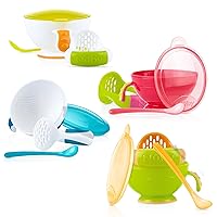 Garden Fresh Mash N' Feed Bowl with Spoon and Food Masher, Colors May Vary