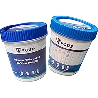 t-Cup Compact Drug Test, Test for The Following Drugs 25 Pack AMP, BAR, BZO, COC, MAMP (MET), MDMA, MTD, OPI300 (MOP), OXY, PCP, TCA, THC