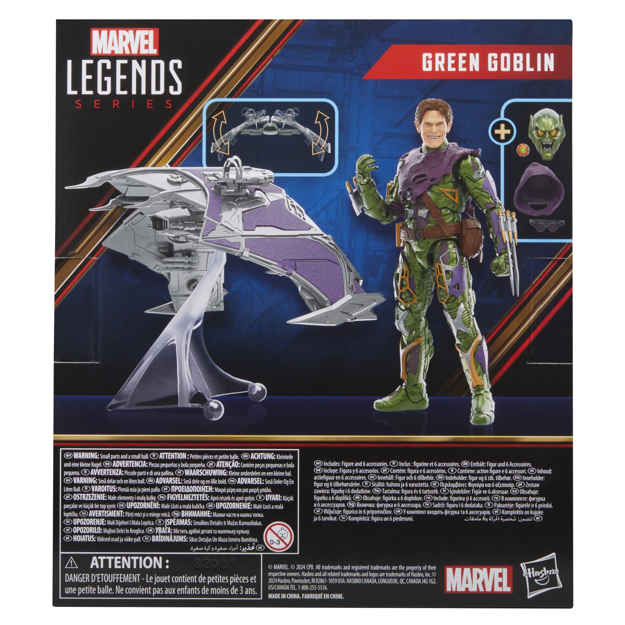 Marvel Legends Green Goblin and Spider-Man No Way Home Deluxe 6-Inch Action Figures With 6 Accessories
