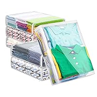 Houseables Plastic Storage Bags for Clothes, Clear Zippered Storage Bags, 18x15”, 5 Pack, Vinyl Sweater Storage Bags Moth Proof, Bed Sheet Storage, Linen Storage Bags, Blanket Storage Bags with Zipper