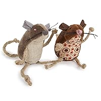 Petlinks (2 Count) Lil' Critters Mice Catnip Cat Toys - Brown, 2 Count