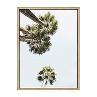 Sylvie Palm Trees Above Canvas Wall Art By Shawn St. Peter, 18x24 Natural, Beach Inspired Coastal Home Decor