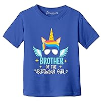 Brother of The Birthday Girl Shirt Unicorn Graphic Toddler Boy T-Shirt
