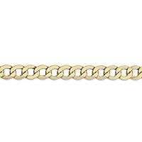 14K Gold Open Curb Link Bracelet for Men, 7mm