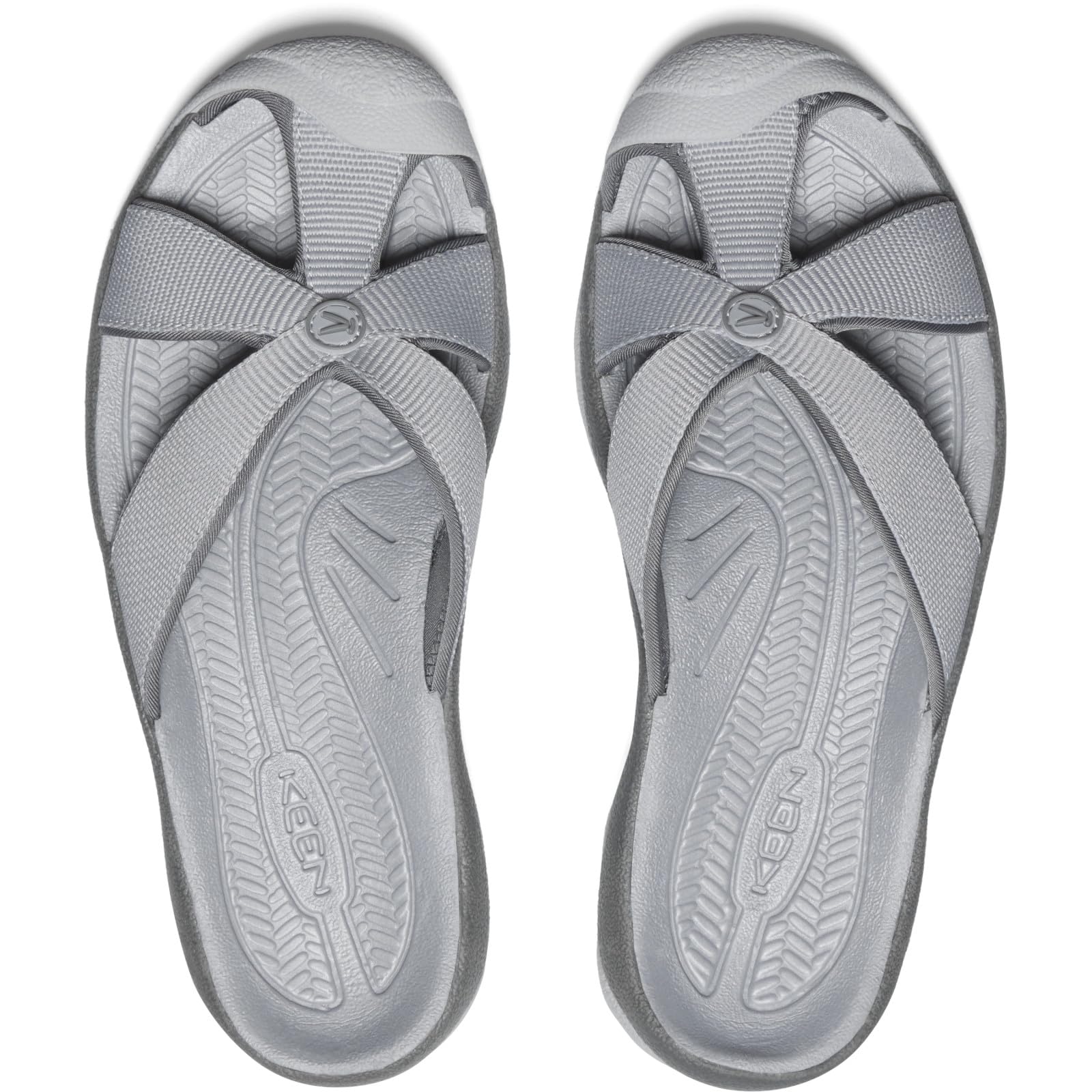KEEN Women's Bali Slip On Closed Toe Flip-Flops, Alloy/Steel Grey, 10