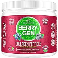 Collagen Powder with Antioxidants from BlackBerry and Blueberry Extracts - 30 Servings - Natural Dual Action Formula - Supports Joints, Hair, Skin, and Nails - Made in The USA