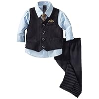 Nautica Dress Up Baby Boys' 4 Piece Basic Stripe Vest Set, Navy, 18 Months