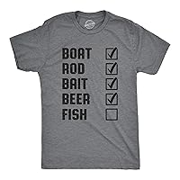 Crazy Dog Mens T Shirt Funny Fishing Joke Tees Novelty Fisherman Shirts