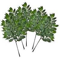 18Pcs Italian Ruscus Greenery Stems Artificial Silk Greenery Leaves Garland Vines Hanging Spray for DIY Wedding Arch Bouquet Filler Table Centerpieces Home Indoor Decor