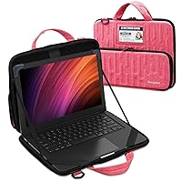 Chromebook Case Hard Shell, Bevegekos Protective Carrying Bag 11.6 Inch for Women (11-11.6 Inch, Pink)