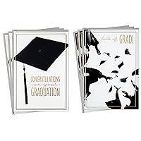 Hallmark Graduation Cards Assortment, Hats Off (6 Cards with Envelopes, 2 Designs)