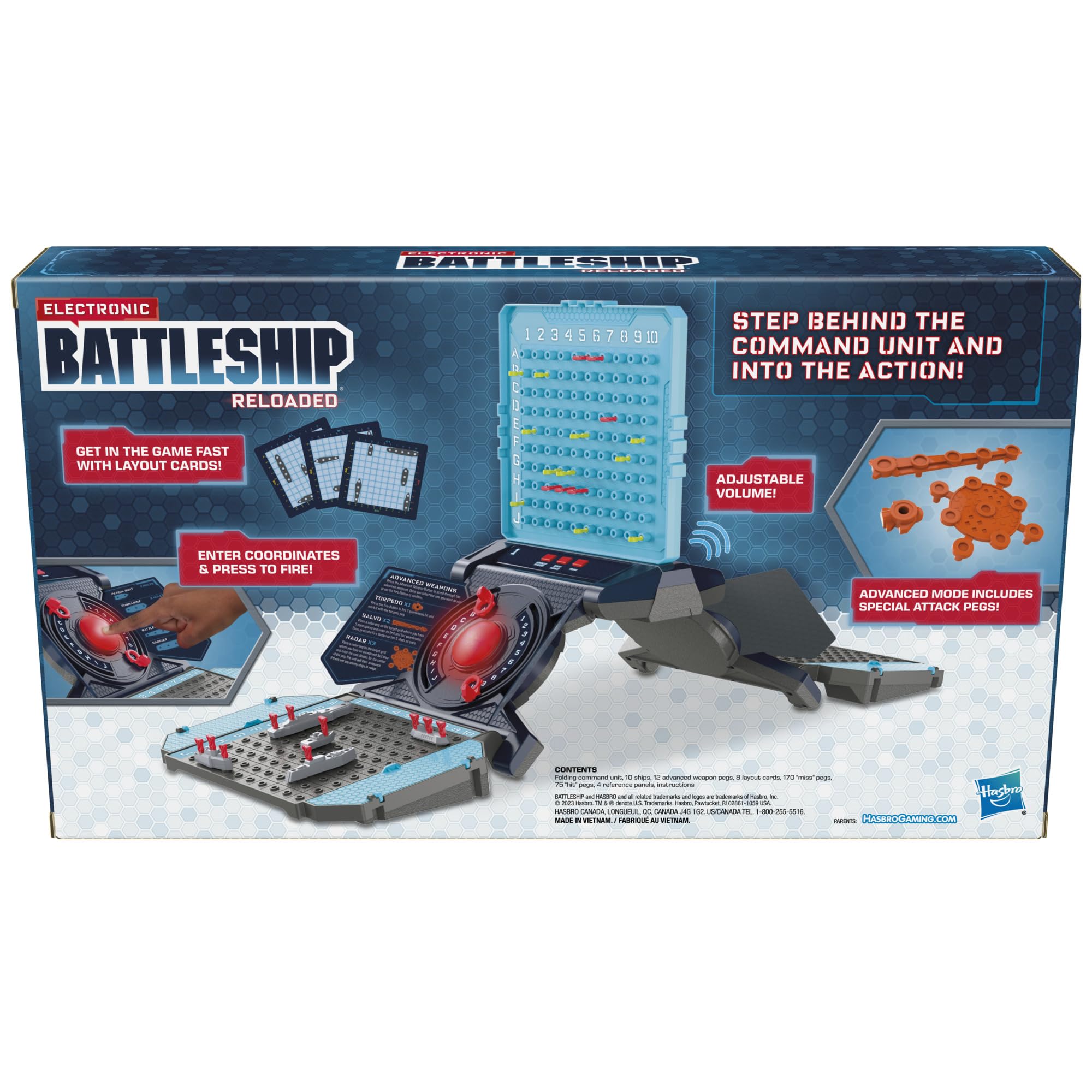 Hasbro Gaming Electronic Battleship Reloaded Board Game | Naval Combat Strategy Game with Sounds, Lights, Special Attacks | Ages 8 and Up | 1-2 Players | Kids Games