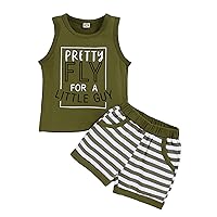 Toddler Baby Boy Clothes Outfits Sleeveless Tops Striped Shorts Summer Baby Boys Clothes Set