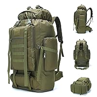 70L/100L Hiking Camping Backpack MOLLE Rucksack Waterproof Daypack for Traveling (Army Green)