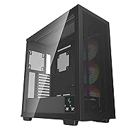 DeepCool Morpheus ATX+ Modular Airflow case, Single and Dual Chamber Configurations, Trinity 140mm ARGB Fans, Vertical Mount and Gen 4 Riser Cable, Magnetic Mesh Filters, Type-C, 4X USB 3.0, Black