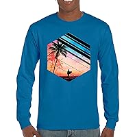 Surfer Paradise Long Sleeve T-Shirt Vintage Ocean Summer Surfing Wave Vacation Sea Beach Surfboard Peddle Boarding