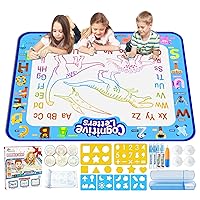 Jasonwell Aqua Magic Doodle Mat 40 X 32 Inches Extra Large Water Drawing Doodling Mat Coloring Mat Educational Toys Gifts for Kids Toddlers Boys Girls Age 2 3 4 5 6 7 8 Year Old