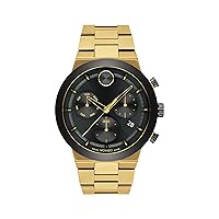 Movado Bold Men's Swiss Quartz Stainless Steel and Link Bracelet Watch, Color: Gold Plated (Model: 3600858)