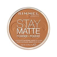 Rimmel London Stay Matte - 031 Pecan - Pressed Powder, Lightweight, High Coverage, Shine Control, 0.49oz