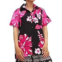 Hawaiian Summer Light Rayon Shirt in Big Hibiscus Flower Print