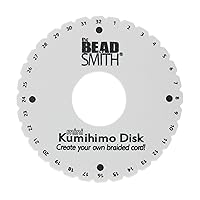 The Beadsmith Round Kumihimo Disk, 4.25 inch Diameter, 3/8” Thick Dense Foam, Jewelry Tools for Braiding, 1 disks