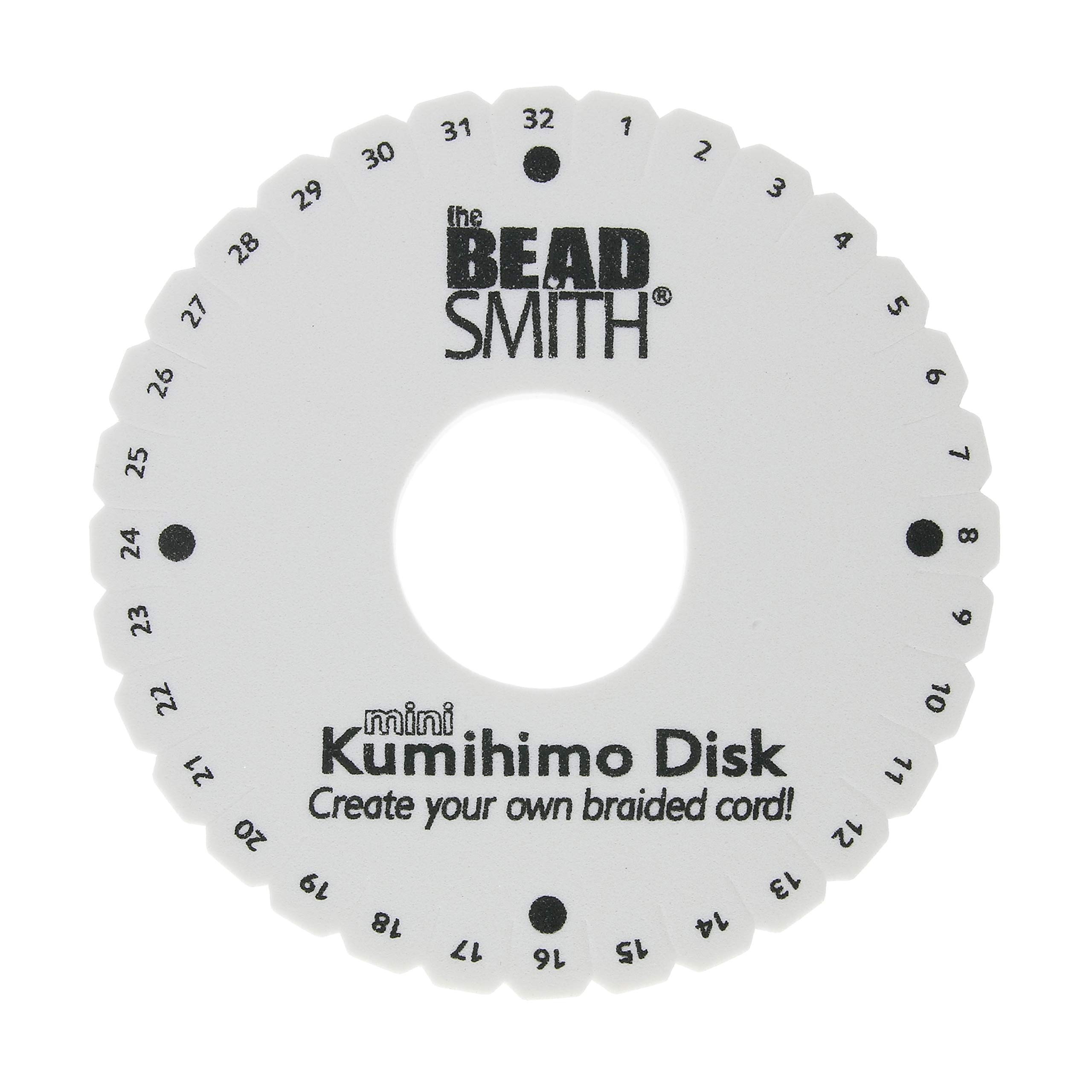 The Beadsmith Round Kumihimo Disk, 4.5 inch Diameter, 3/8” Thick Dense Foam, Jewelry Tools for Braiding, 1 disks