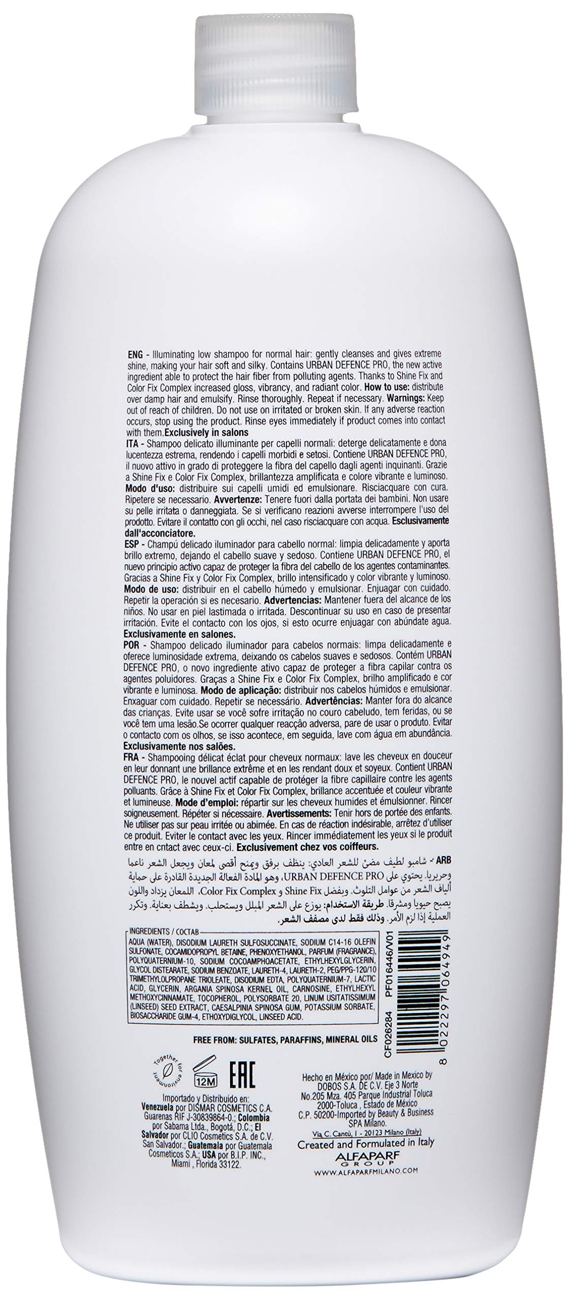 Alfaparf Milano Semi Di Lino Diamond Shine Illuminating Low Shampoo - Sulfate Free - For Normal Hair - Paraben and Paraffin Free - Safe on Color Treated Hair - Professional Salon Quality